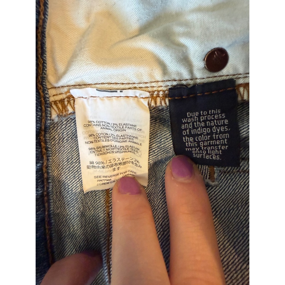 Madewell 9 High-Rise Skinny Crop Jeans Raw Step Hem Blue Wash 27 H5803 - Picture 6 of 7